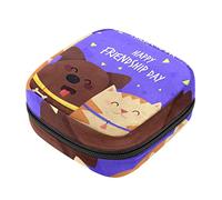 Bolsa de almacenamiento de servilletas sanitarias, bolsas de productos femeninos, bolsa portátil para niñas, mujeres, damas, perros, gatos, feliz día de la amistad, Varios colores, 4.7x6.6x6.6 in/12x17x17 cm