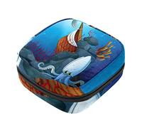 Bolsa de almacenamiento de servilletas sanitarias, bolsas de productos femeninos, bolsa portátil para kit de período para niñas, mujeres, señoras, un pulpo cerca del barco naufragado, Varios colores,
