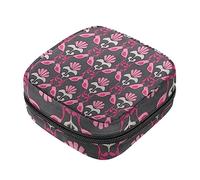 Bolsa de almacenamiento de servilletas sanitarias, bolsas de productos femeninos, bolsa portátil para niñas y mujeres, patrón repetido de pájaro del paraíso, Varios colores, 4.7x6.6x6.6 in/12x17x17 cm