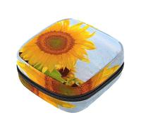 Bolsa de almacenamiento de servilletas sanitarias, bolsas de productos femeninos, bolsa portátil para niñas, mujeres, damas, girasol, planta amarilla, campo salvaje, Varios colores, 4.7x6.6x6.6 in/12x17x17 cm