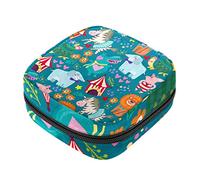 Bolsa de almacenamiento de servilletas sanitarias, bolsas de productos femeninos, bolsa portátil para niñas y mujeres, lindo animal de dibujos animados, cebra, elefante, cerdo, Varios colores, 4.7x6.6x6.6 in/12x17x17 cm