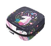Bolsa de almacenamiento de servilletas sanitarias, bolsas de productos femeninos, bolsa portátil para niñas, mujeres, señoras, unicornios son flores reales, Varios colores, 4.7x6.6x6.6 in/12x17x17 cm