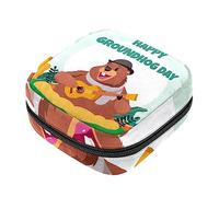 Bolsa de almacenamiento de servilletas sanitarias, bolsas de productos femeninos, bolsa portátil para kit de período para niñas y mujeres, día de cerdo de tierra tocando guitarra, Varios colores, 4.7x6.6x6.6 in/12x17x17 cm