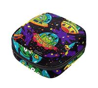 Bolsa de almacenamiento de servilletas sanitarias, bolsas de productos femeninos, bolsa portátil para niñas, mujeres, señoras, monstruos alienígenas, dibujos animados, Varios colores, 4.7x6.6x6.6