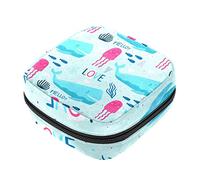 Bolsa de almacenamiento de servilletas sanitarias, bolsas de productos femeninos, bolsa portátil para niñas y mujeres, ballena, pulpo, azul, Varios colores, 4.7x6.6x6.6 in/12x17x17 cm