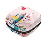 Bolsa de almacenamiento de servilletas sanitarias, bolsas de productos femeninos, bolsa portátil para kit de período para niñas, mujeres, señoras, criatura enamorada, Varios colores, 4.7x6.6x6.6 in/12x17x17 cm