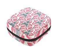 Bolsa de almacenamiento de servilletas sanitarias, bolsas de productos femeninos, bolsa portátil para kit de período para niñas, mujeres, señoras París, Varios colores, 4.7x6.6x6.6 in/12x17x17 cm