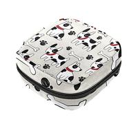 Bolsa de almacenamiento de servilletas sanitarias, bolsas de productos femeninos, bolsa portátil para niñas, mujeres, damas, hueso blanco dálmata, huella de pata negra, Varios colores, 4.7x6.6x6.6 in/12x17x17 cm