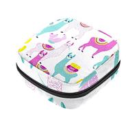 Bolsa de almacenamiento de servilletas sanitarias, bolsas de productos femeninos, bolsa portátil para niñas, mujeres, damas, alpaca, llama blanca, Varios colores, 4.7x6.6x6.6 in/12x17x17 cm