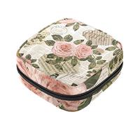 Bolsa de almacenamiento de servilletas sanitarias, bolsas de productos femeninos, bolsa portátil para niñas, mujeres, señoras, periódico de París, vintage, Varios colores, 4.7x6.6x6.6 in/12x17x17 cm
