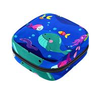 Bolsa de almacenamiento de servilletas sanitarias, bolsas de productos femeninos, bolsa portátil para kit de período para niñas, mujeres y señoras, azul submarino, Varios colores, 4.7x6.6x6.6 in/12x17x17 cm