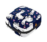 Bolsa de almacenamiento de servilletas sanitarias, bolsas de productos femeninos, bolsa portátil para niñas, mujeres, damas, alpaca, llama, lindo lama de dibujos animados, Varios colores, 4.7x6.6x6.6