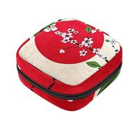 Bolsa de almacenamiento de servilletas sanitarias, bolsas de productos femeninos, bolsa portátil para kit de período para niñas, mujeres, señoras, diseño floral, Varios colores, 4.7x6.6x6.6 in/12x17x17 cm