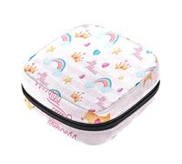 Bolsa de almacenamiento de servilletas sanitarias, bolsas de productos femeninos, bolsa portátil para niñas y mujeres, encantadora, princesa, corona, arco iris, estrella, rayas rosas, Varios colores, 4.7x6.6x6.6 in/12x17x17 cm