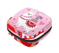 Bolsa de almacenamiento de servilletas sanitarias, bolsas de productos femeninos, bolsa portátil para niñas y mujeres, alpaca, divertida I LLOVE YOU LLOTS, Varios colores, 4.7x6.6x6.6 in/12x17x17 cm