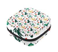 Bolsa de almacenamiento de servilletas sanitarias, bolsas de productos femeninos, bolsa portátil para niñas, mujeres, mujeres, señoras, corazones de Navidad, ciervos, ángeles, Varios colores, 4.7x6.6x6.6 in/12x17x17 cm