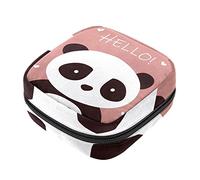 Bolsa de almacenamiento de servilletas sanitarias, bolsas de productos femeninos, bolsa portátil para kit de período para niñas, mujeres, señoras, adorable panda Hello-01, Varios colores, 4.7x6.6x6.6 in/12x17x17 cm