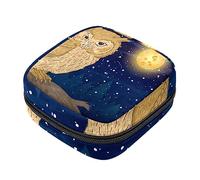 Bolsa de almacenamiento de servilletas sanitarias, bolsas de productos femeninos, bolsa portátil para niñas, mujeres, señoras, búho, luna llena, bosque, noche, Varios colores, 4.7x6.6x6.6 in/12x17x17