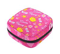 Bolsa de almacenamiento de servilletas sanitarias, bolsas de productos femeninos, bolsa portátil para niñas y mujeres, patrón de corona de princesa rosa, Varios colores, 4.7x6.6x6.6 in/12x17x17 cm