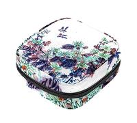 Bolsa de almacenamiento de servilletas sanitarias, bolsas de productos femeninos, bolsa portátil para kit de período para niñas, mujeres y señoras, flor floral blanca, Varios colores, 4.7x6.6x6.6 in/12x17x17 cm