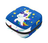 Bolsa de almacenamiento de servilletas sanitarias, bolsas de productos femeninos, bolsa portátil para niñas, mujeres, señoras, Dab Unicorn, Varios colores, 4.7x6.6x6.6 in/12x17x17 cm
