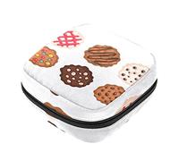 Bolsa de almacenamiento de servilletas sanitarias, bolsas de productos femeninos, bolsa portátil para niñas y mujeres, galletas con chispas de chocolate-01, Varios colores, 4.7x6.6x6.6 in/12x17x17 cm