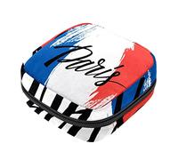 Bolsa de almacenamiento de servilletas sanitarias, bolsas de productos femeninos, bolsa portátil para niñas y mujeres, bandera francesa de París, Varios colores, 4.7x6.6x6.6 in/12x17x17 cm