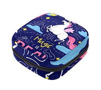 Bolsa de almacenamiento de servilletas sanitarias, bolsas de productos femeninos, bolsa portátil para niñas y mujeres, unicornio mágico cielo estrellado, Varios colores, 4.7x6.6x6.6 in/12x17x17 cm