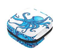 Bolsa de almacenamiento de servilletas sanitarias, bolsas de productos femeninos, bolsa portátil para niñas y mujeres, pulpo, océano marino, Varios colores, 4.7x6.6x6.6 in/12x17x17 cm