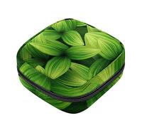 Bolsa de almacenamiento de servilletas sanitarias, bolsas de productos femeninos, bolsa portátil para niñas y mujeres, patrón de hojas tropicales verdes 3, Varios colores, 4.7x6.6x6.6 in/12x17x17 cm