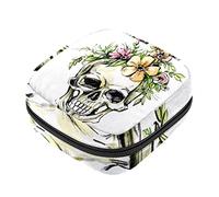 Bolsa de almacenamiento de servilletas sanitarias, bolsas de productos femeninos, bolsa portátil para niñas y mujeres, hueso de calavera blanca, Varios colores, 4.7x6.6x6.6 in/12x17x17 cm