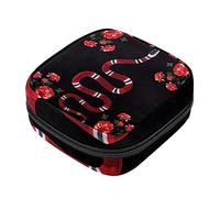 Bolsa de almacenamiento de servilletas sanitarias, bolsas de productos femeninos, bolsa portátil para niñas y mujeres, serpiente y flor roja y blanca, Varios colores, 4.7x6.6x6.6 in/12x17x17 cm