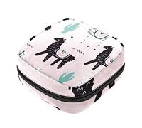 Bolsa de almacenamiento de servilletas sanitarias, bolsas de productos femeninos, bolsa portátil para niñas, mujeres, damas, llamas, patrón sin costuras, Varios colores, 4.7x6.6x6.6 in/12x17x17 cm