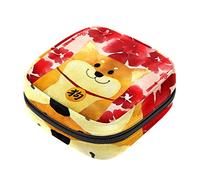 Bolsa de almacenamiento de servilletas sanitarias, bolsas de productos femeninos, bolsa portátil para niñas, mujeres, señoras, perro chino Shiba Inu, Varios colores, 4.7x6.6x6.6 in/12x17x17 cm