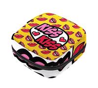Bolsa de almacenamiento de servilletas sanitarias, bolsas de productos femeninos, bolsa portátil para kit de período para niñas, mujeres y damas Art Kiss, Varios colores, 4.7x6.6x6.6 in/12x17x17 cm