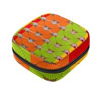 Bolsa de almacenamiento de servilletas sanitarias, bolsas de productos femeninos, bolsa portátil para niñas y mujeres, patrones tradicionales españoles de abanico, Varios colores, 4.7x6.6x6.6 in/12x17x17 cm