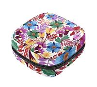 Bolsa de almacenamiento de servilletas sanitarias, bolsas de productos femeninos, bolsa portátil para kit de período, bolsa para niñas, mujeres, señoras, colorido floral, Varios colores, 4.7x6.6x6.6 in/12x17x17 cm
