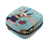 Bolsa de almacenamiento de servilletas sanitarias, bolsas de productos femeninos, bolsa portátil para niñas, mujeres, señoras, Hello Christmas Raindeer, Varios colores, 4.7x6.6x6.6 in/12x17x17 cm