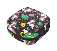 Bolsa de almacenamiento de servilletas sanitarias, bolsas de productos femeninos, bolsa portátil para niñas y mujeres, lindo unicornio universo espacial planetas, Varios colores, 4.7x6.6x6.6 in/12x17x17 cm