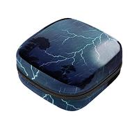 Bolsa de almacenamiento de servilletas sanitarias, bolsas de productos femeninos, bolsa portátil para niñas y mujeres, una noche de tormenta y lluvia, Varios colores, 4.7x6.6x6.6 in/12x17x17 cm