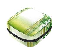 Bolsa de almacenamiento de servilletas sanitarias, bolsas de productos femeninos, bolsa portátil para niñas y mujeres, escena de bambú verde por la mañana, Varios colores, 4.7x6.6x6.6 in/12x17x17 cm