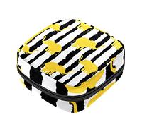 Bolsa de almacenamiento de servilletas sanitarias, bolsas de productos femeninos, bolsa portátil para niñas y mujeres, elefantes amarillos, rayas blancas y negras, Varios colores, 4.7x6.6x6.6 in/12x17x17 cm