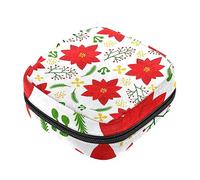 Bolsa de almacenamiento de servilletas sanitarias, bolsas de productos femeninos, bolsa portátil para kit de período para niñas, mujeres, señoras, patrón floral de flores, Varios colores, 4.7x6.6x6.6 in/12x17x17 cm