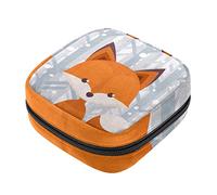 Bolsa de almacenamiento de servilletas sanitarias, bolsas de productos femeninos, bolsa portátil para niñas, mujeres, señoras, zorro antes del bosque, 1-01, Varios colores, 4.7x6.6x6.6 in/12x17x17 cm