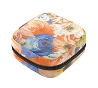 Bolsa de almacenamiento de servilletas sanitarias, bolsas de productos femeninos, bolsa portátil para niñas y mujeres, tela textil floreciente peonía floral colorido, Varios colores, 4.7x6.6x6.6 in/12x17x17 cm