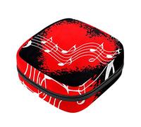 Bolsa de almacenamiento de servilletas sanitarias, bolsas de productos femeninos, bolsa portátil para niñas, mujeres, señoras, música, nota musical, melodía, nota clave, Varios colores, 4.7x6.6x6.6 in/12x17x17 cm