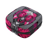 Bolsa de almacenamiento de servilletas sanitarias, bolsas de productos femeninos, bolsa portátil para niñas y mujeres, retrato étnico de lobo-01, Varios colores, 4.7x6.6x6.6 in/12x17x17 cm