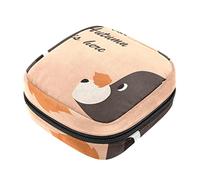 Bolsa de almacenamiento de servilletas sanitarias, bolsas de productos femeninos, bolsa portátil para niñas, mujeres, señoras, otoño está aquí, oso dibujado a mano, 01, Varios colores, 4.7x6.6x6.6 in/12x17x17 cm