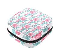 Bolsa de almacenamiento de servilletas sanitarias, bolsas de productos femeninos, bolsa portátil para kit de período para niñas, mujeres, señoras, patrón floral, Varios colores, 4.7x6.6x6.6 in/12x17x17 cm