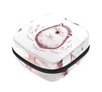 Bolsa de almacenamiento de servilletas sanitarias, bolsas de productos femeninos, bolsa portátil para niñas, mujeres, damas, acuarela, pintura, erizo, Varios colores, 4.7x6.6x6.6 in/12x17x17 cm